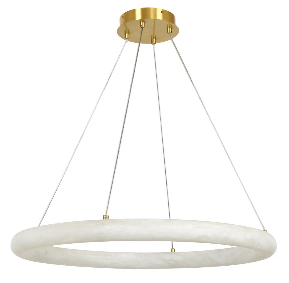 Beacon Lighting Neptune LED Spanish Alabaster Pendant with Solid Brass Details