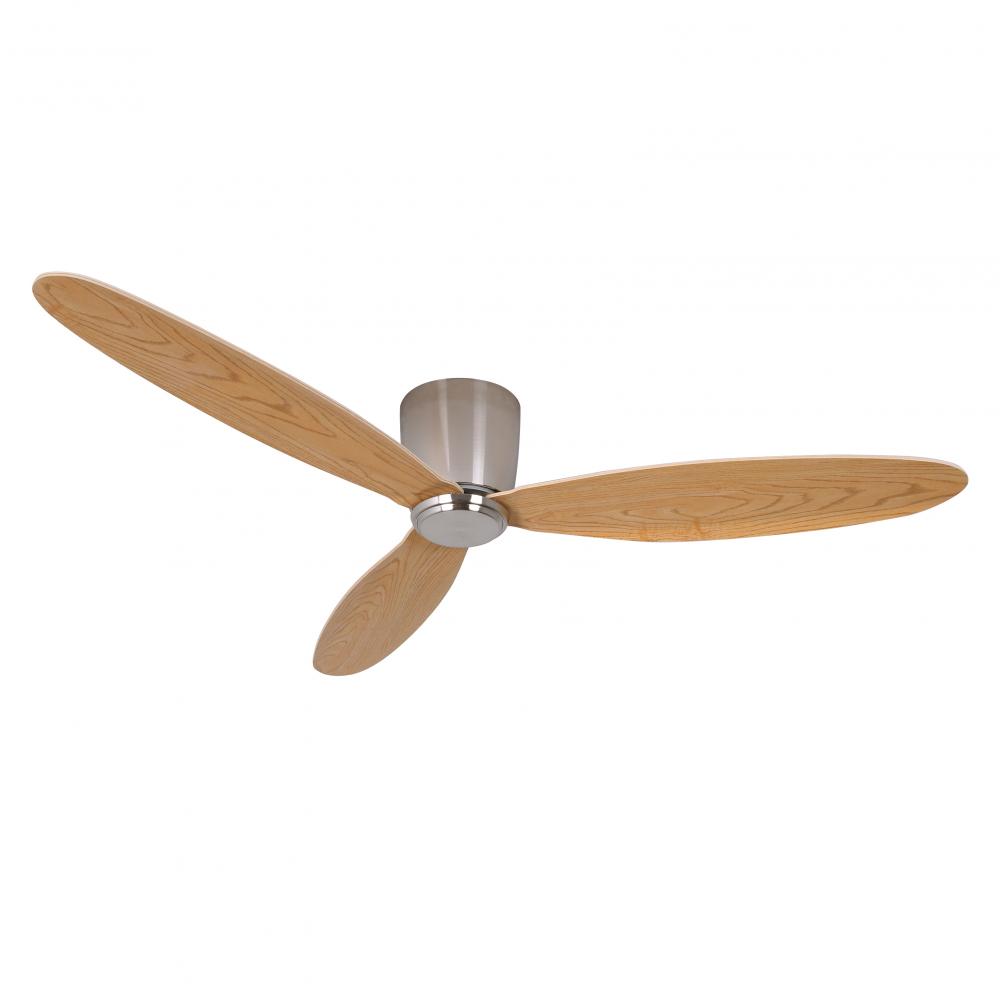 Lucci Air Radar 52-inch DC Ceiling Fan in Brushed Chrome with Teak Blades