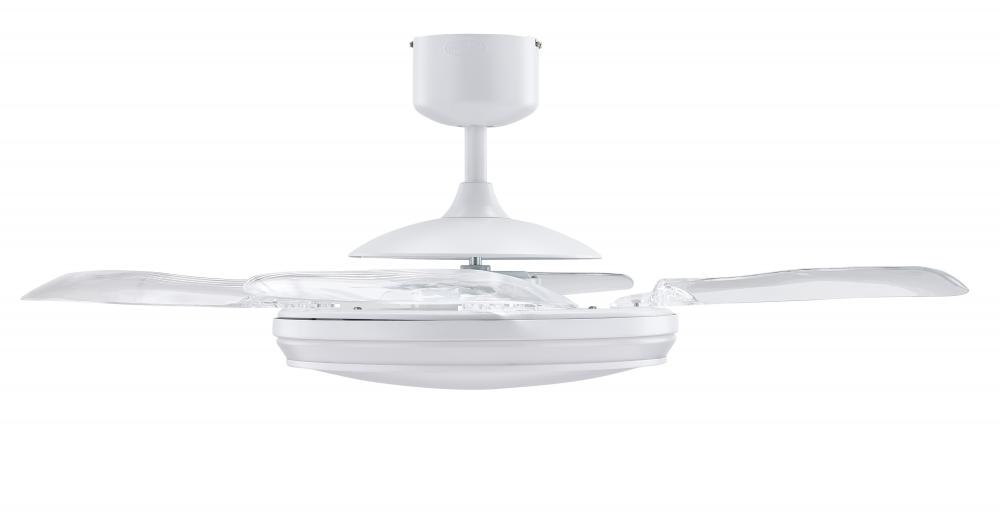 Fanaway Evo1 White Retractable 4-blade LED Lighting with Remote Ceiling Fan