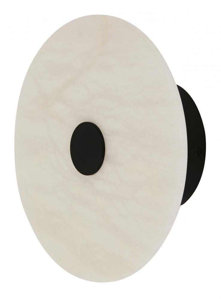 Beacon Lighting Osten LED Colour Switching Wall Bracket with Alabaster Shade and Black Detail