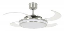 Beacon Lighting America 21103601 - Fanaway Evo1 Brushed Chrome Retractable 4-blade LED Lighting With Remote Ceiling Fan