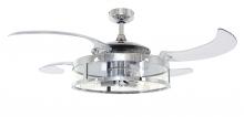 Beacon Lighting America 212926010 - Fanaway Classic Chrome and Clear Retractable 4-blade 48-inch 3-light AC Ceiling Fan
