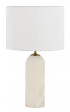 Beacon Lighting America 27043001 - Beacon Lighting Firma 2 Light Table Lamp in Alabaster with White Linen Shade