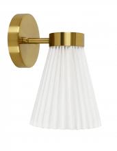 Beacon Lighting America 30913601 - Beacon Lighting Amore 1 Light Pleated Wall Bracket in Brass with White Linen Shade