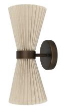 Beacon Lighting America 30914001 - Beacon Lighting Amore 2 Light Pleated Wall Bracket in Bronze with Natural Linen Shade